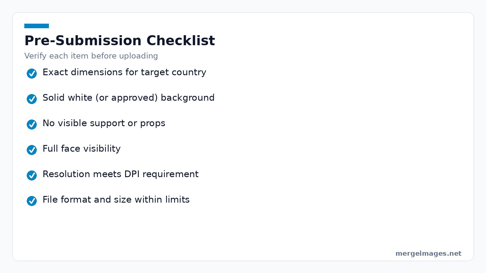 Checklist of essential steps to ensure a baby passport photo passes all national validation criteria