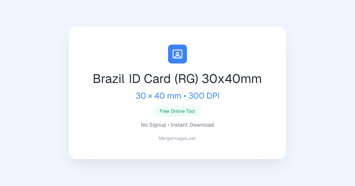 Brazil ID Card (RG) 30x40mm Photo — 30x40mm | Free Online Tool ...