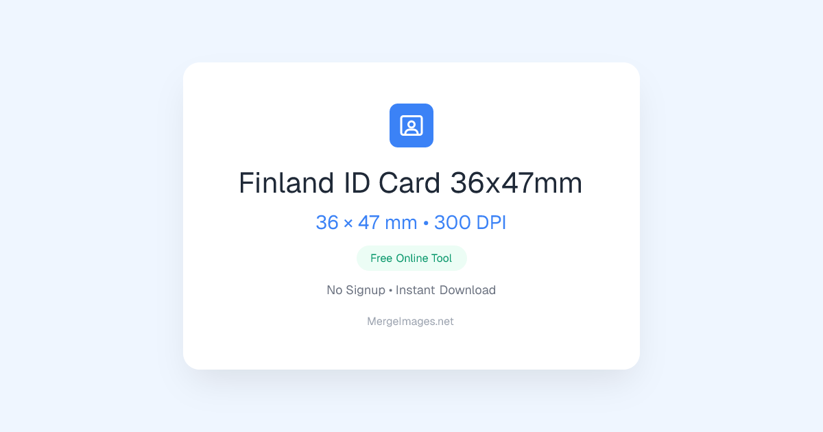 Finland ID Card 36x47mm Photo — 36x47mm | Free Online Tool ...