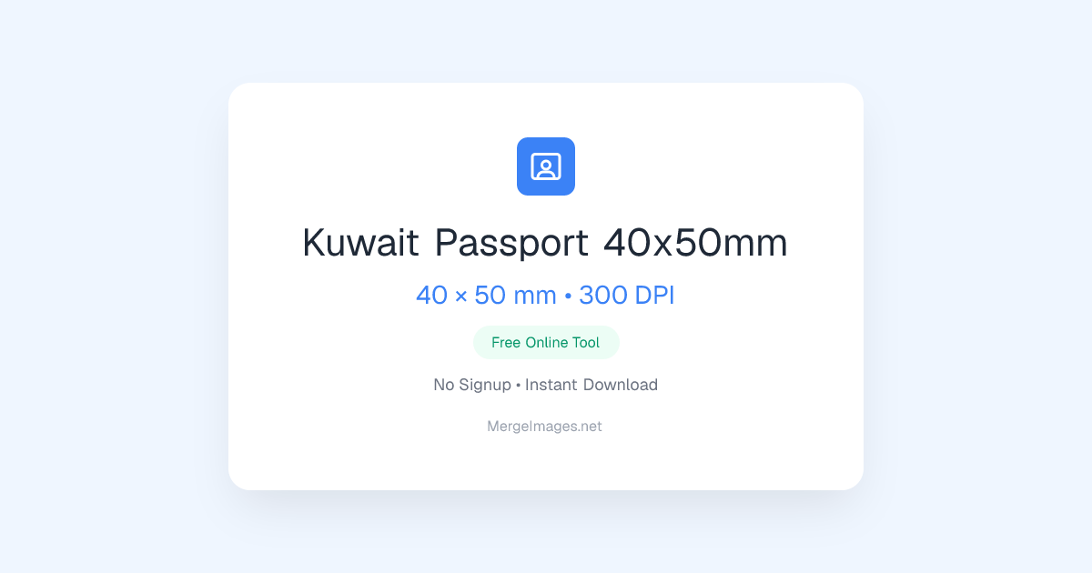 Kuwait Passport 40x50mm Photo — 40x50mm | Free Online Tool ...