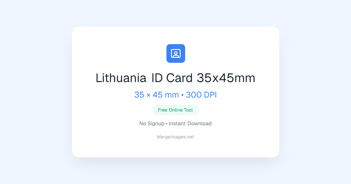 Lithuania ID Card 35x45mm Photo — 35x45mm | Free Online Tool ...