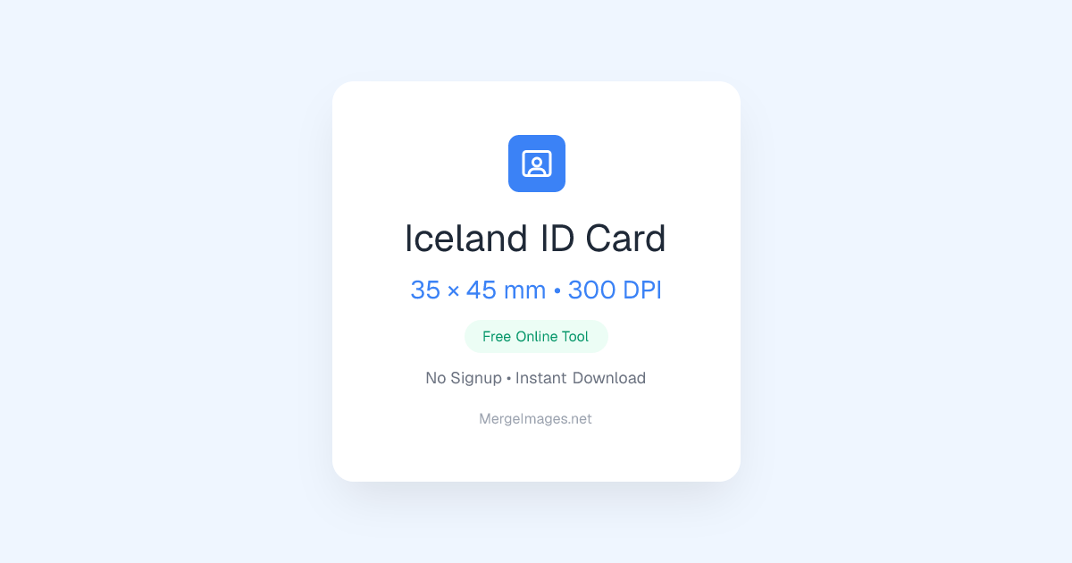 Foto de ID Card de Iceland — 35x45mm | Herramienta Gratuita ...