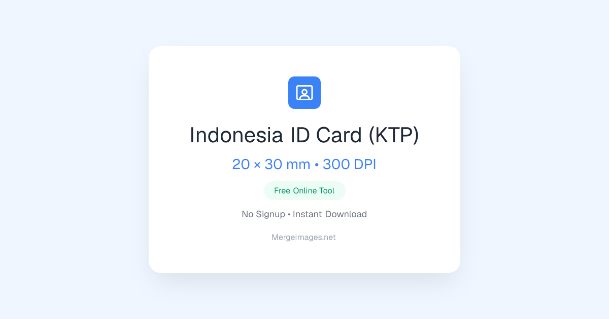 Foto de ID Card (KTP) de Indonesia — 20x30mm | Herramienta Gratuita ...