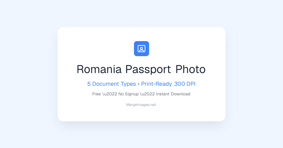 Foto de Pasaporte Romania — IA Gratis, Imprimir $1.99 | MergeImages.net