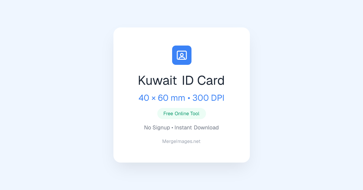 Foto de ID Card Kuwait — 40x60mm | Ferramenta Gratuita | MergeImages.net